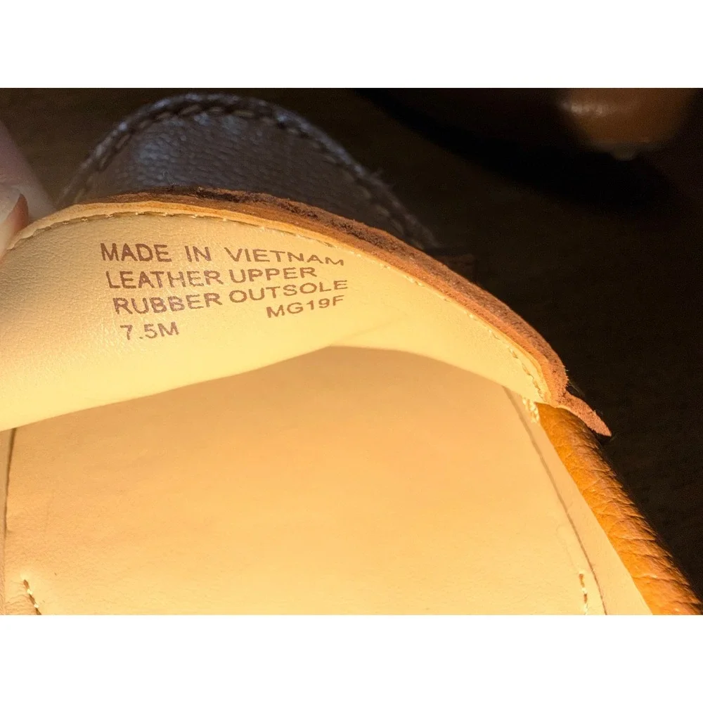 Michael Kors Lillie Moccasin Women 7.5 Tan Excellent Pebbled Leather Flats MG19F